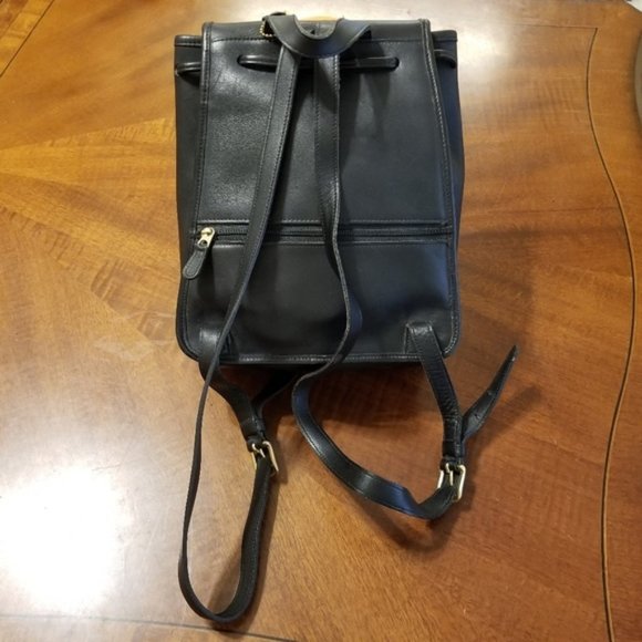 Vintage Coach black leather purse backpack #9791
